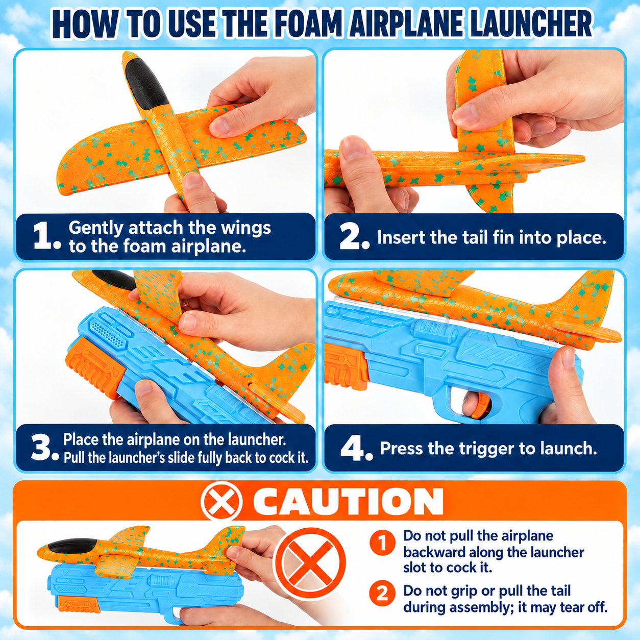 How to assemble and launch the foam airplane launcher