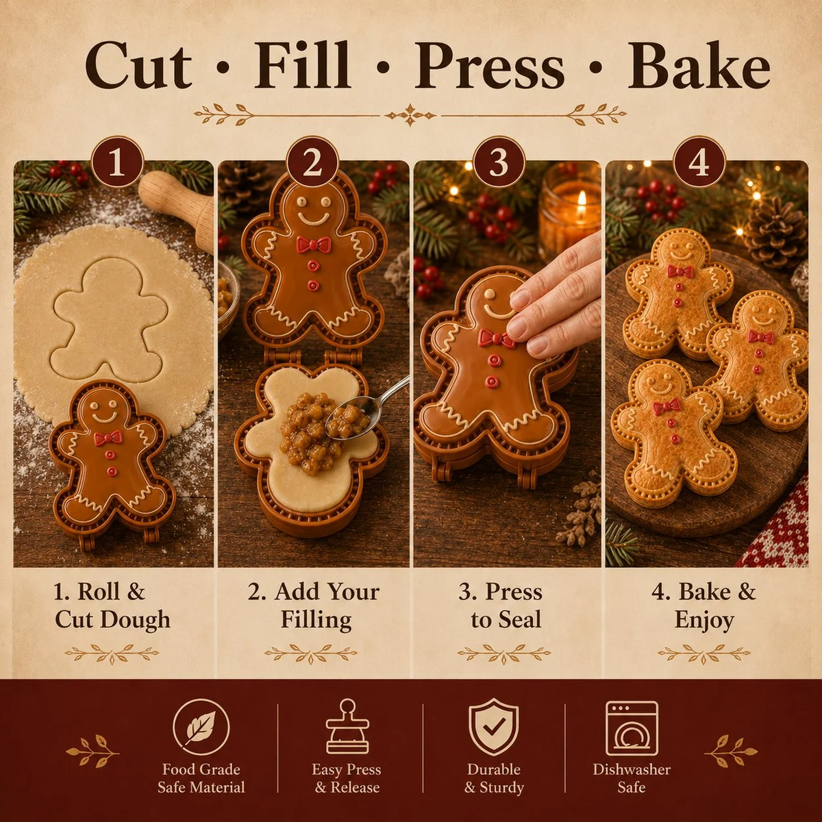 🔥All set boxes Only $5.62 Last Day Promotion!✨ 🎄16-Design Christmas Mini Pie Mold Collection 🥧