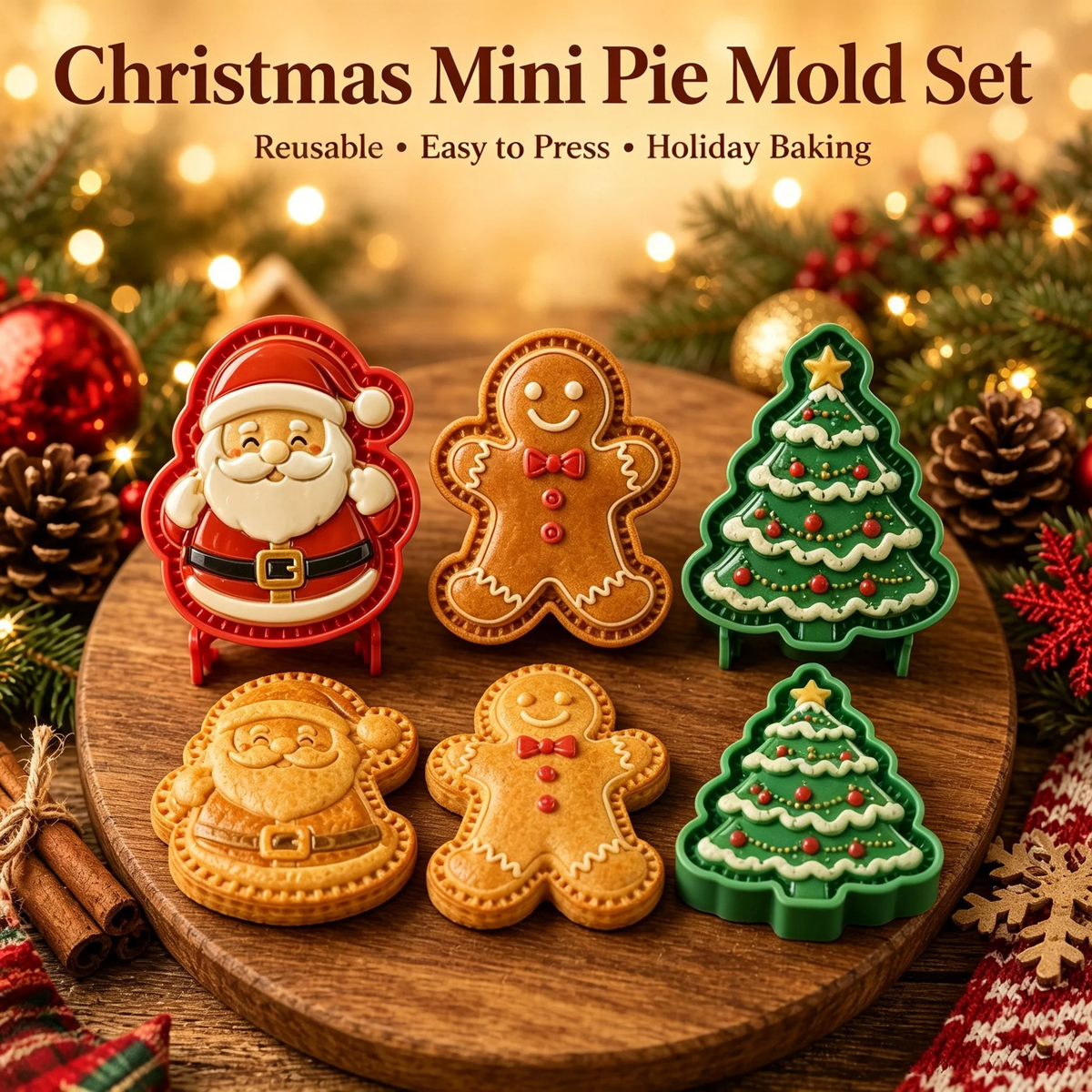 🔥All set boxes Only $5.62 Last Day Promotion!✨ 🎄16-Design Christmas Mini Pie Mold Collection 🥧