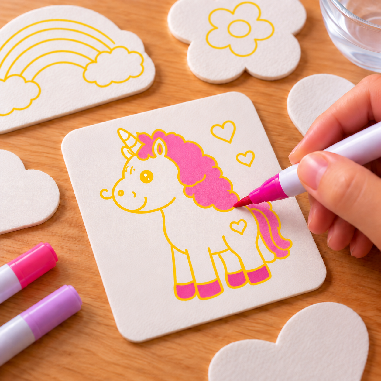 Coloring the 3D Puffy art design with favorite colors