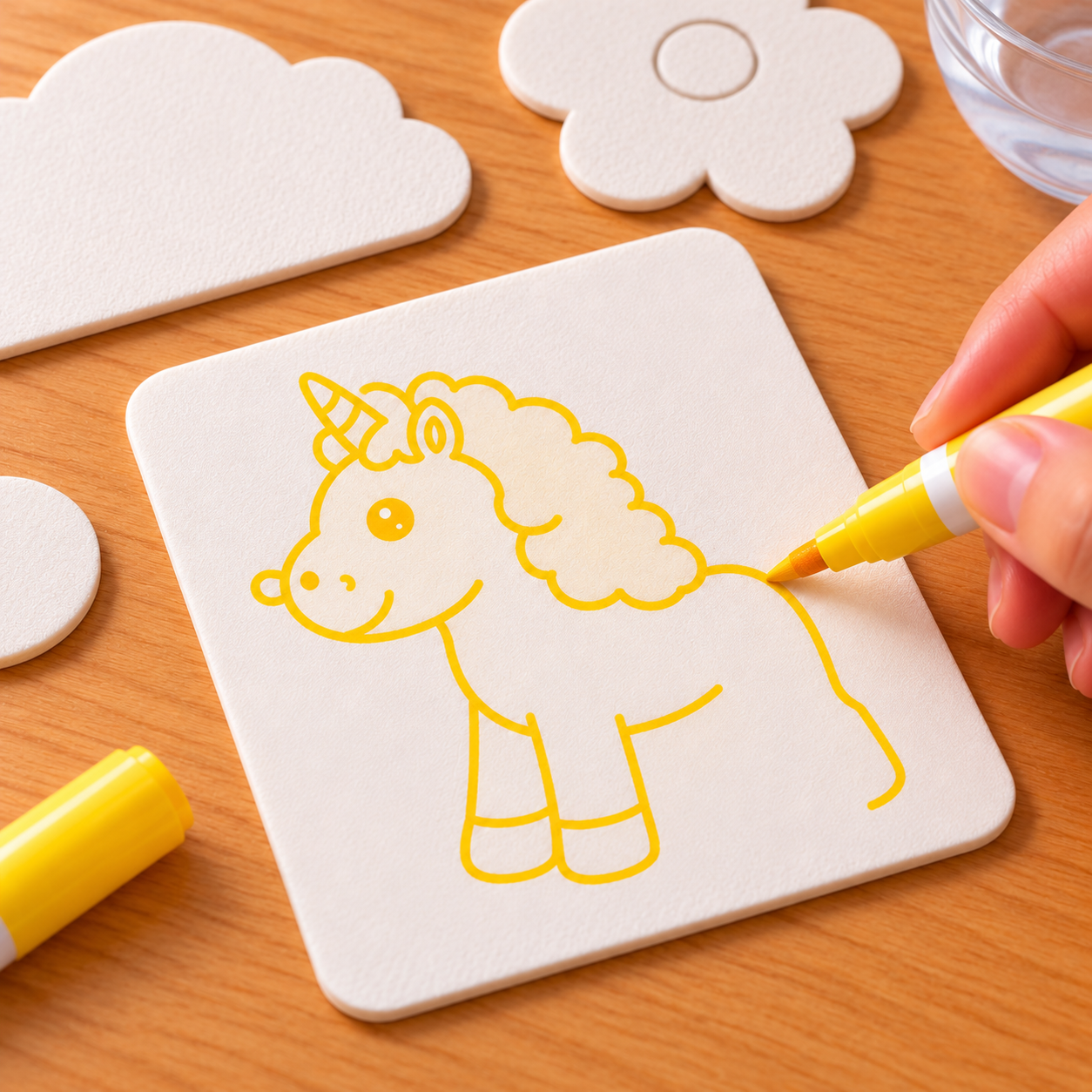 Drawing a favorite design on the 3D Puffy art board