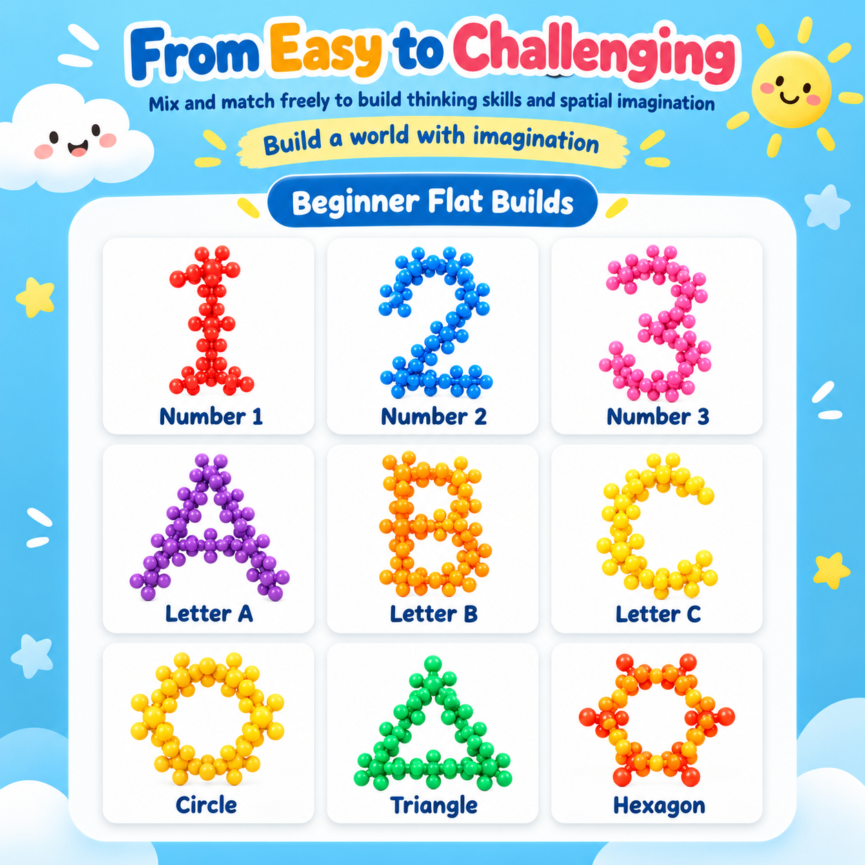 Colorful interlocking building pieces
