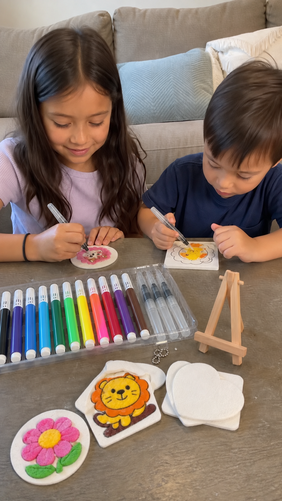 Children enjoying 3D Puffy art