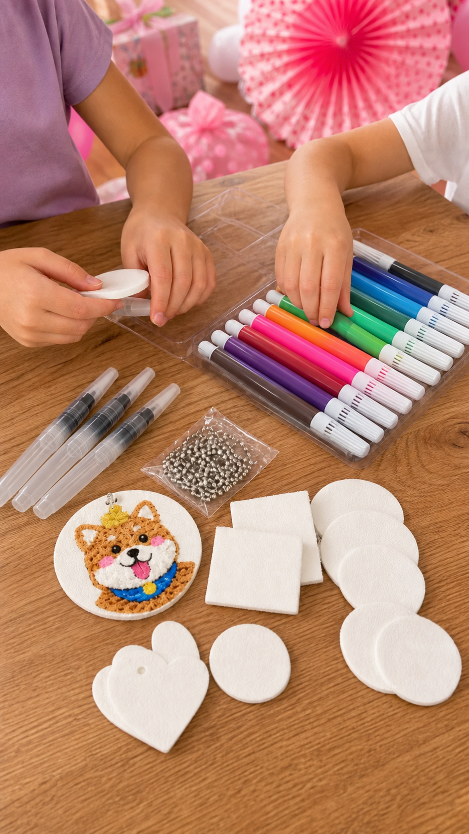 3D Puffy art kit pieces and supplies