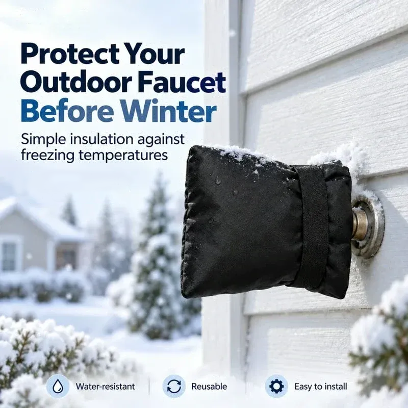 Outdoor faucet cover for easy winter protection