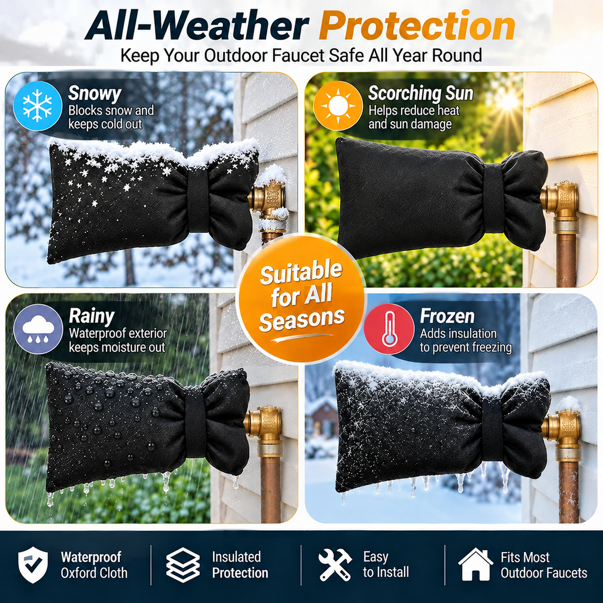 🔥Last Day Buy 1 Get 1🔥Winter Insulated Outdoor Faucet Cover❄️