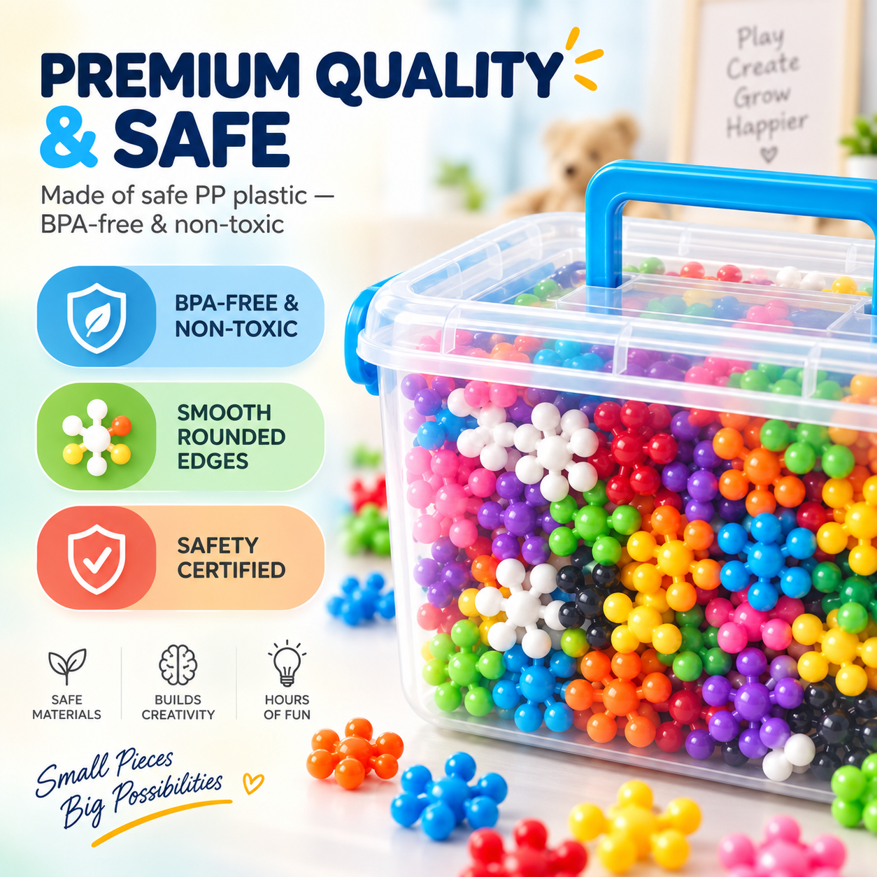 Premium quality colorful interlocking building set