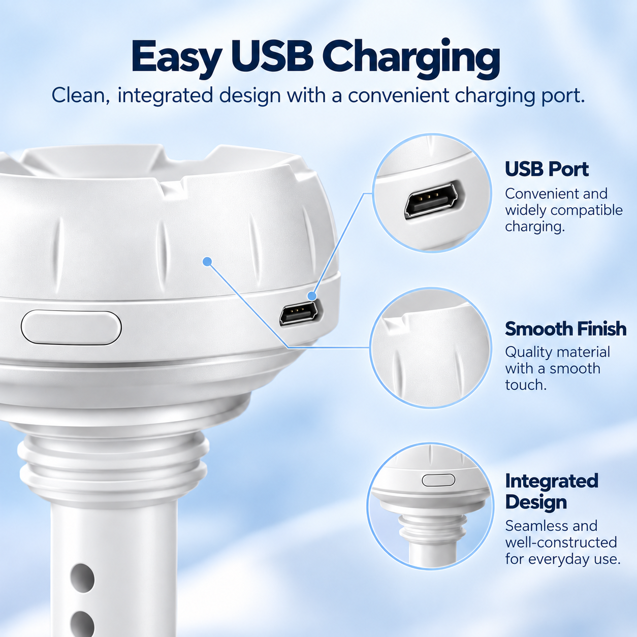 Portable humidifier with USB charging port