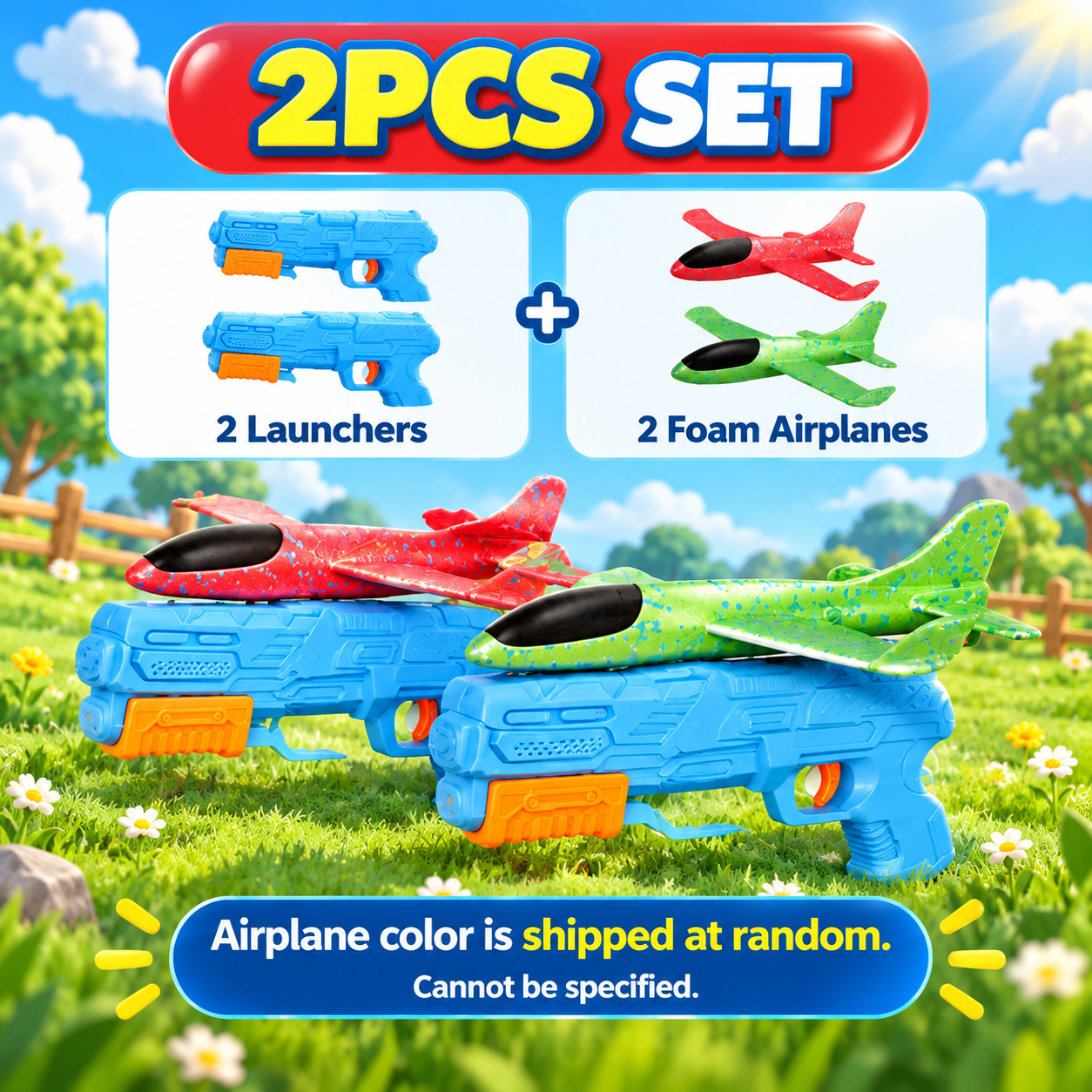 2 launchers and 2 foam airplanes set