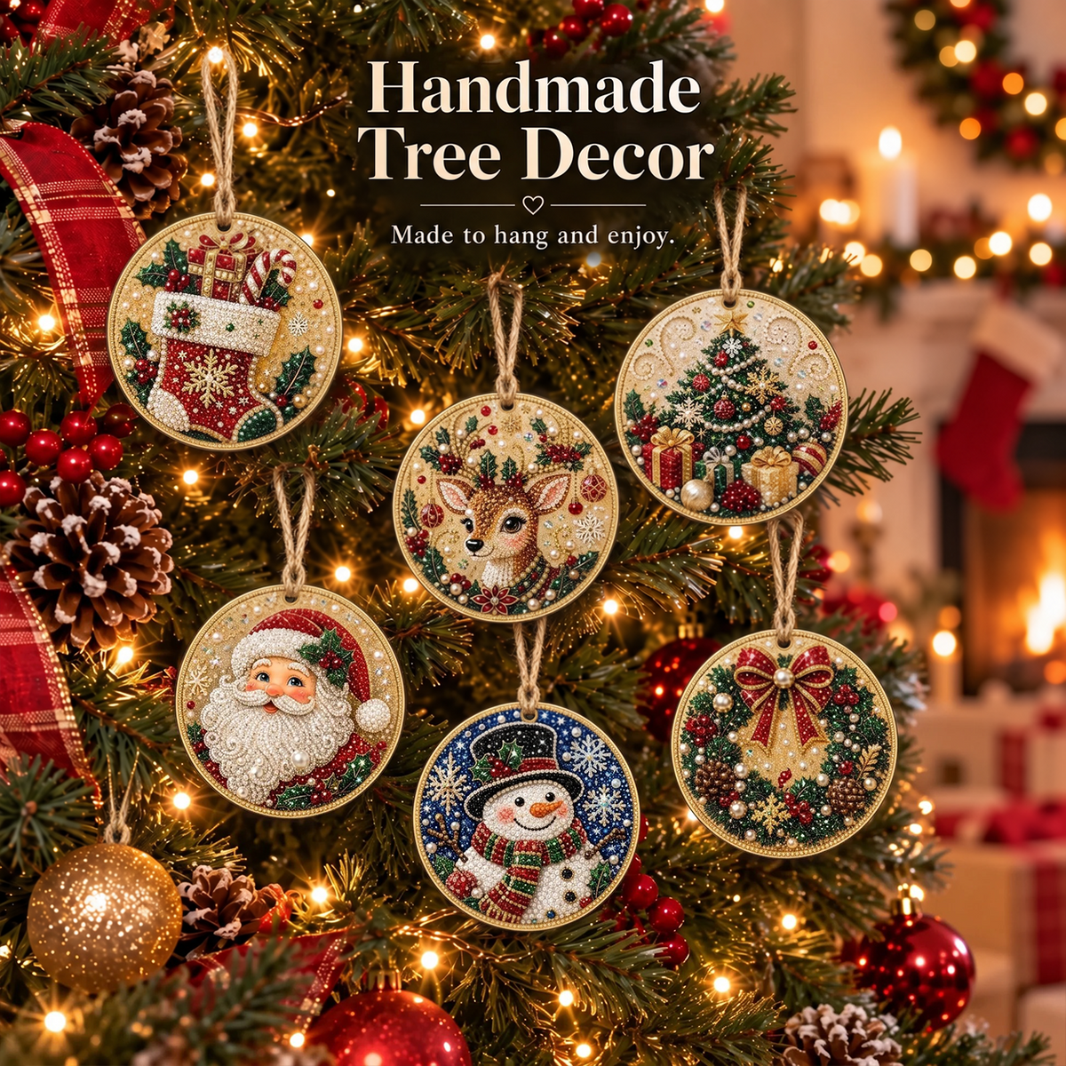 🔥Last Day Buy 2 Get 1🔥DIY Christmas Diamond Painting Ornament Kit🎄
