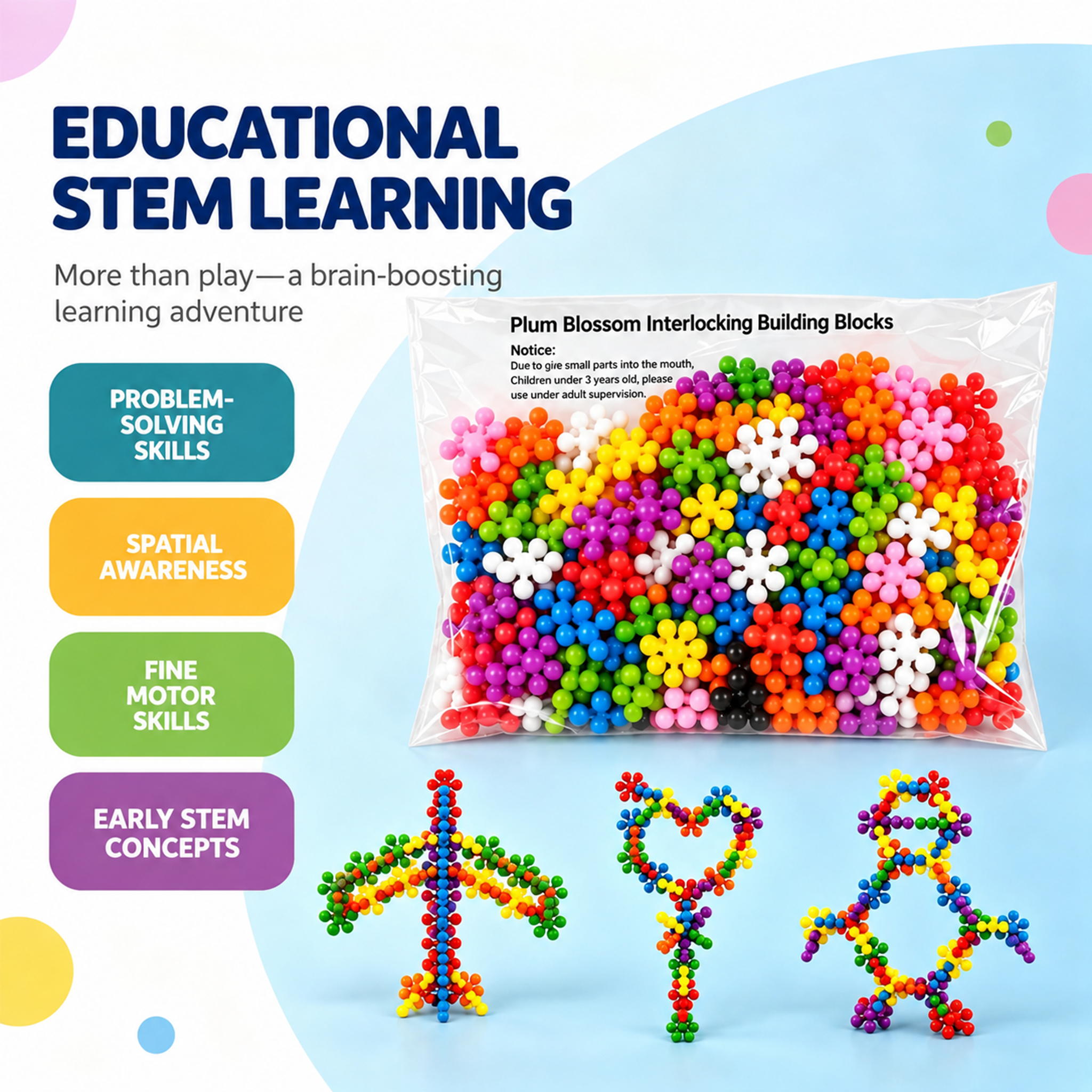 Hands-on screen-free STEM building activity for kids